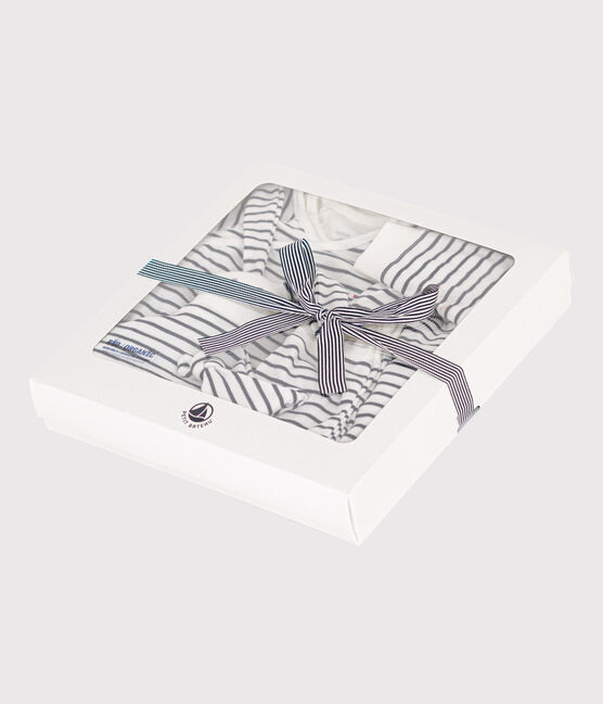 Geschenkset zur Geburt mit Marinestreifen variante 1