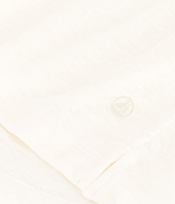 T-Shirt Le Droit aus Leinen mit Rundhalsausschnitt, Damen weiss ECUME