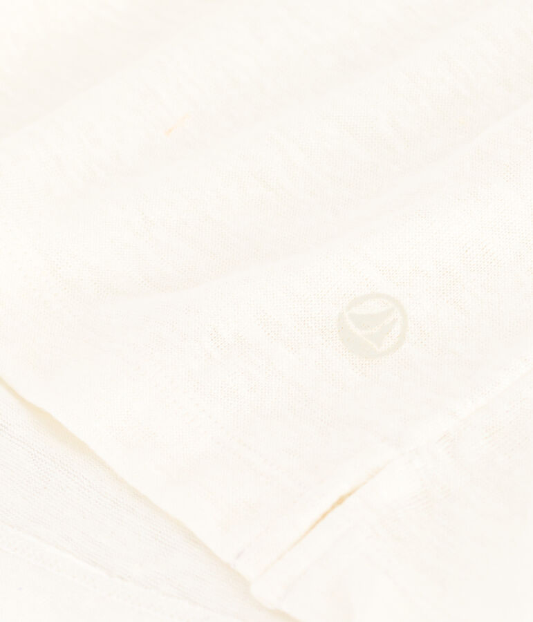 T-Shirt Le Droit aus Leinen mit Rundhalsausschnitt, Damen weiss