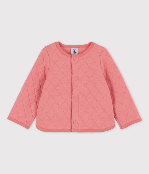 Baby-Cardigan aus gestepptem Doppeljersey rosa