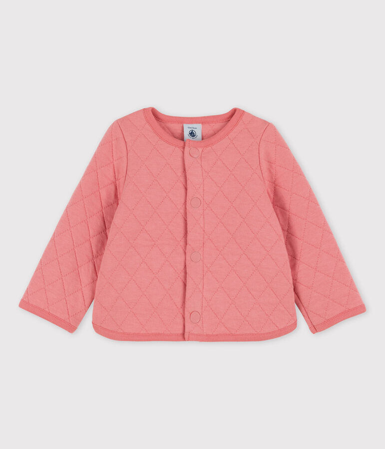 Baby-Cardigan aus gestepptem Doppeljersey rosa