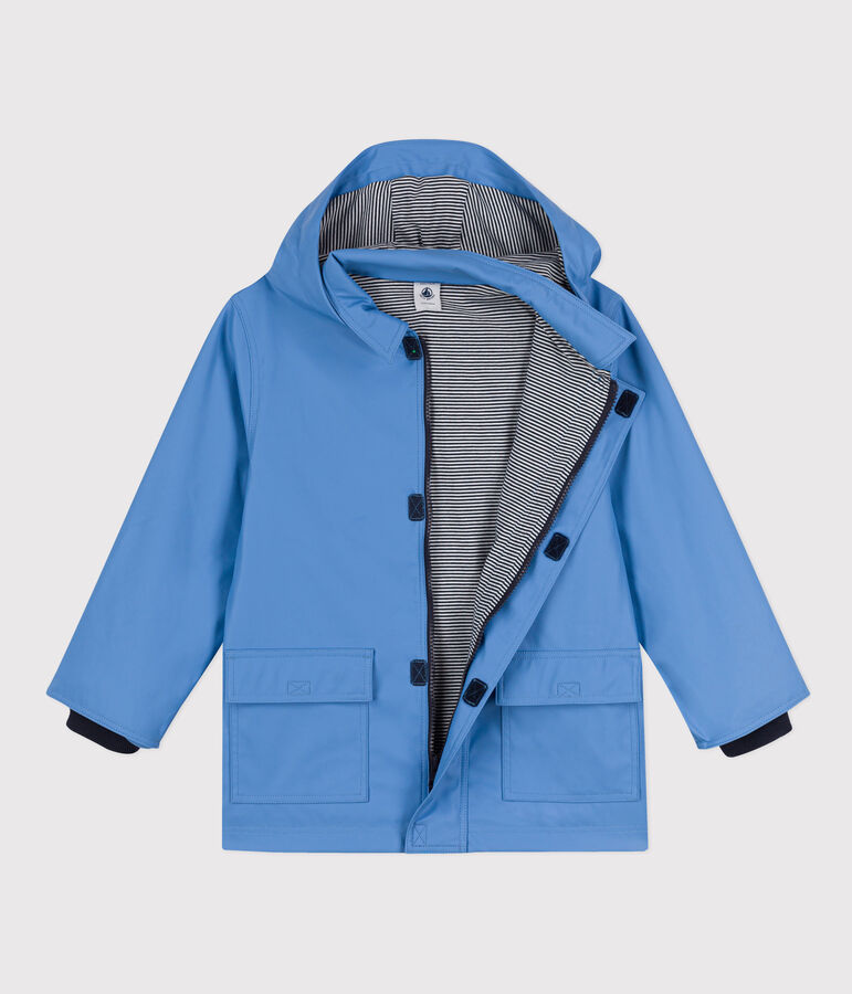 KLASSISCHE KINDER-REGENJACKE AUS RECYCELTEM MATERIAL blau