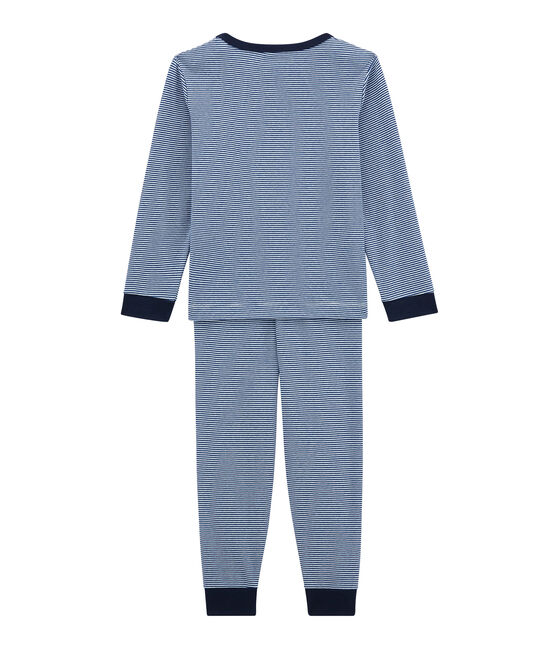 Jungen Schlafanzug blau LIMOGES/weiss MARSHMALLOW