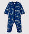 Baby-Strampler aus Doppeljersey mit Paris-Motiv im Toile-de-Jouy-Stil blau MEDIEVAL/weiss MARSHMALLOW
