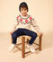 Kinder-Jacquard-Pullover aus Wolle und Baumwolle beige MONTELIMAR/weiss MULTICO