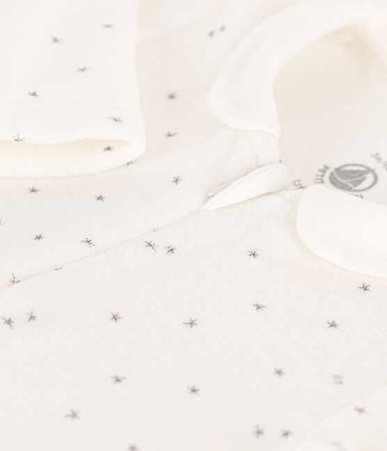 Strampler aus Nicki mit Sternenmuster weiss MARSHMALLOW/grau GRIS