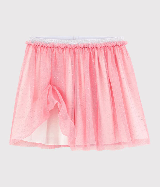 Kinderrock aus T&uuml;ll mit Pailletten f&uuml;r M&auml;dchen rosa/grau