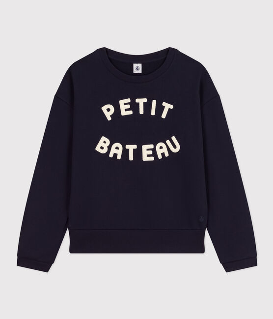 Damen-Sweatshirt aus Molton blau SMOKING