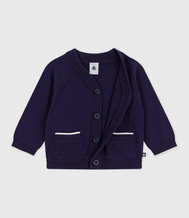 Einfarbige Baby- Cardigan aus Baumwolle mit Kn&ouml;pfen SOIR