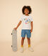 Gemustertes Jungen-T-Shirt aus leichtem Jersey