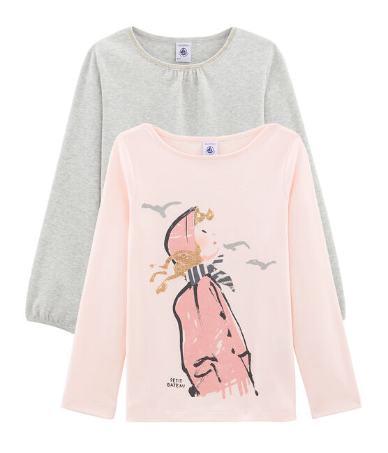 Set mit zwei T-Shirts für Mädchen variante 1