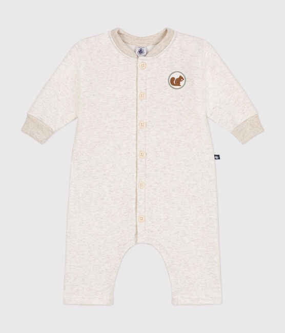 Langer Baby-Overall aus weichem und warmen Molton beige MONTELIMAR CHINE