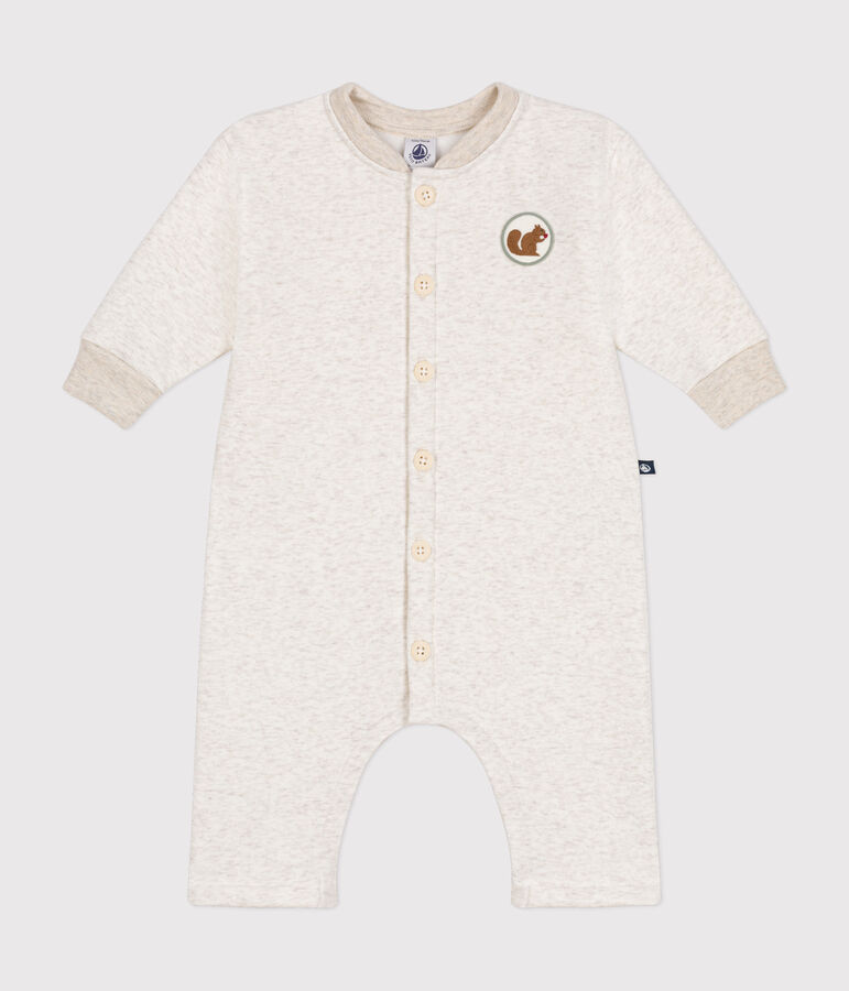 Langer Baby-Overall aus weichem und warmen Molton beige