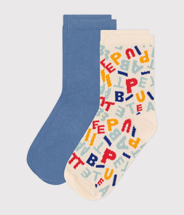 2er-Set Kinder-Socken aus Petit Bateau-Baumwolle vielfarbig