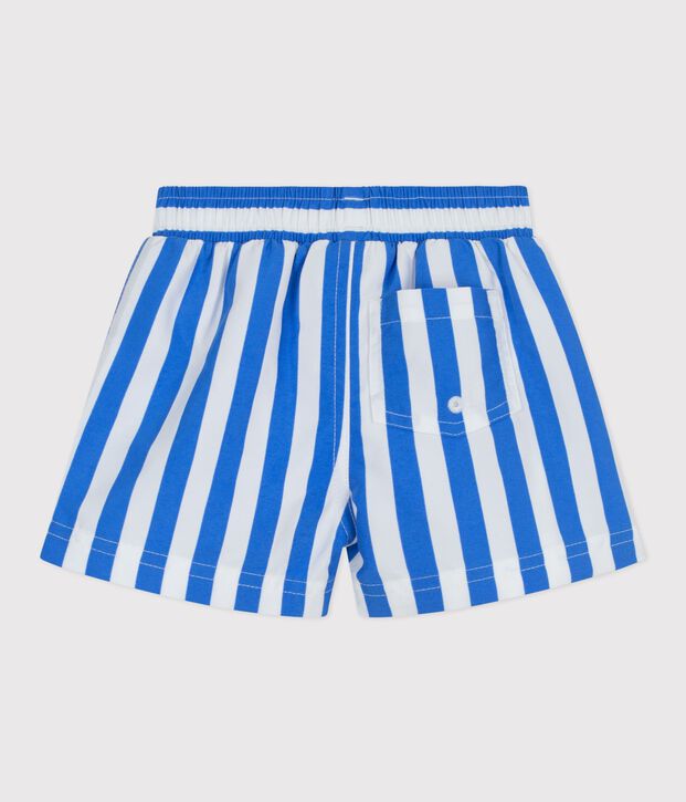 Baby-Badeshorts mit Streifen blau/weiss