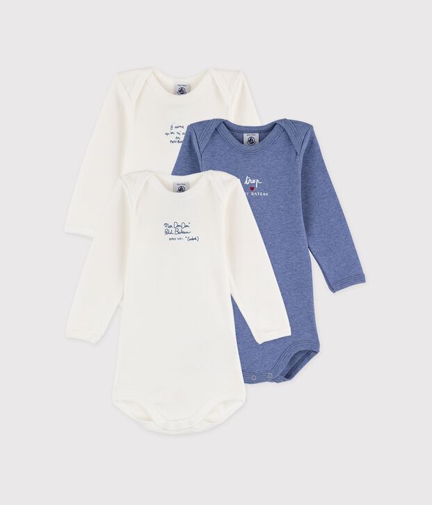 Set mit drei lang&auml;rmeligen Bodys vielfarbig