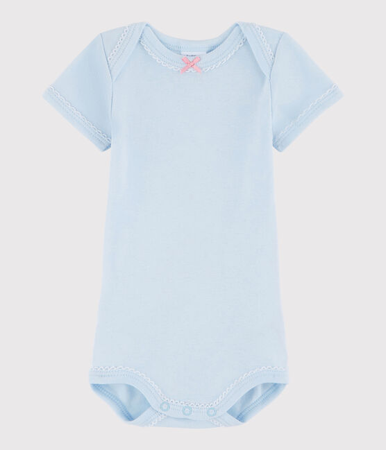 Kurzärmeliger Baby-Body Mädchen blau FRAICHEUR