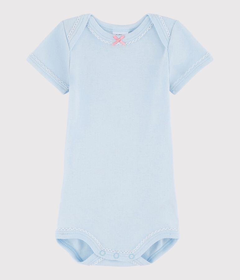 Kurz&auml;rmeliger Baby-Body M&auml;dchen blau