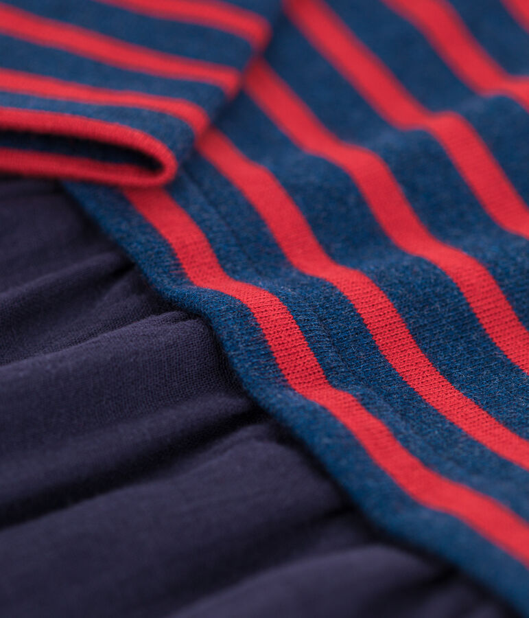 Lang&auml;rmeliges Kleid f&uuml;r M&auml;dchen blau/blau