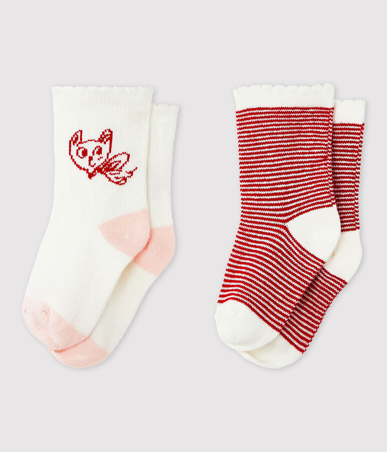 2er-Set Babysocken mit Motiv f&uuml;r M&auml;dchen vielfarbig