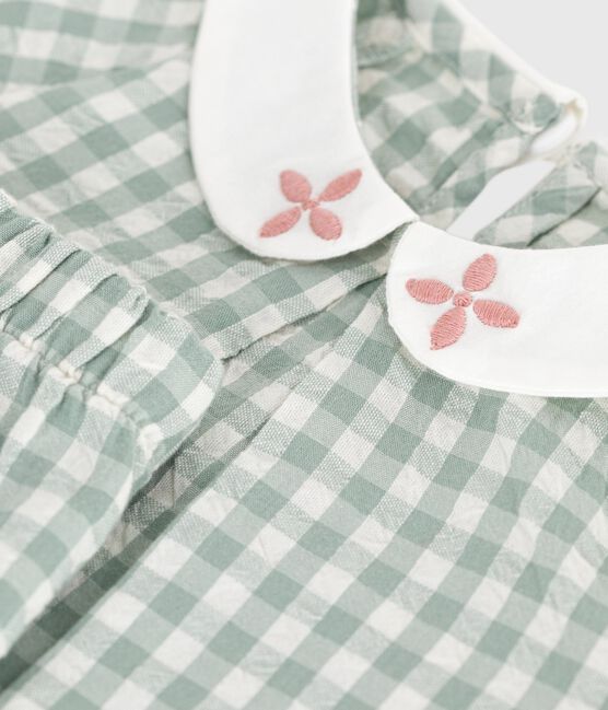 2-teiliges Baby-Set aus Baumwolle, Vichy-Bluse und Shorts blau PAUL/weiss MARSHMALLOW