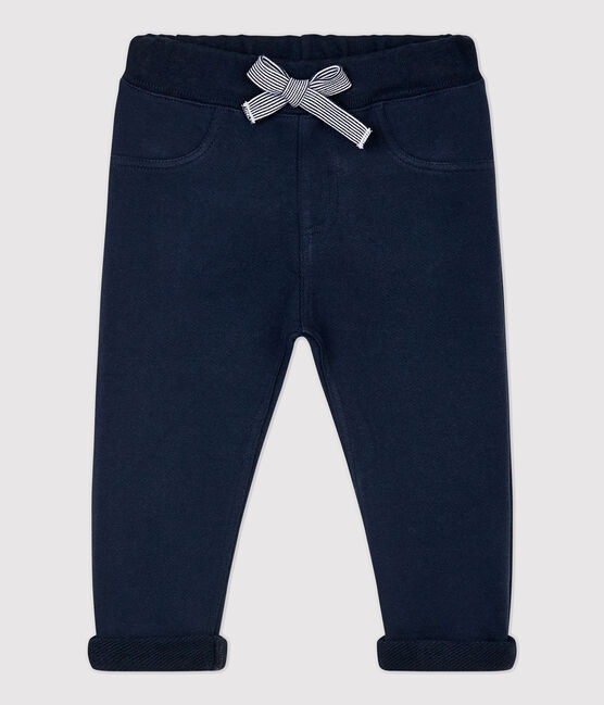 Baby-Hose aus Molton. blau SMOKING
