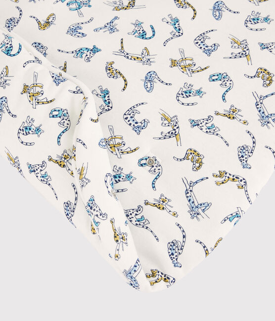 Baby-Schlafsack aus Bio-Baumwolle mit Panther-Muster weiss MARSHMALLOW/weiss MULTICO