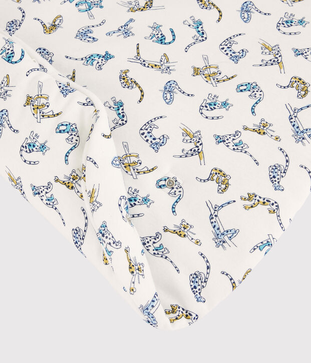 Baby-Schlafsack aus Bio-Baumwolle mit Panther-Muster weiss/vielfarbig