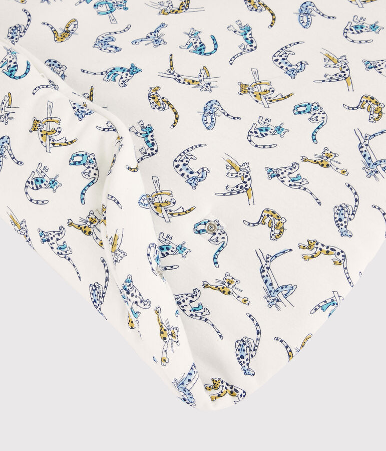 Baby-Schlafsack aus Bio-Baumwolle mit Panther-Muster weiss/vielfarbig