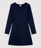 Kleid aus gestepptem Doppeljersey Damen blau SMOKING
