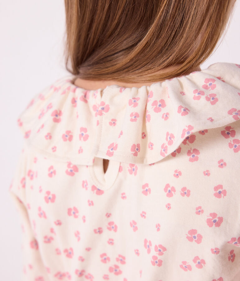 Lang&auml;rmeliges Kinder-T-Shirt aus bedruckter Baumwolle naturfarben/vielfarbig