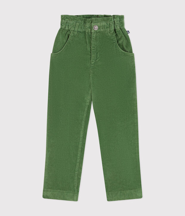 Kinder-Hose aus Fein-Cord f&uuml;r M&auml;dchen gr&uuml;n