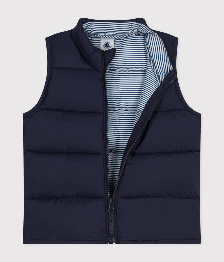 &Auml;rmellose Baby-Steppweste blau