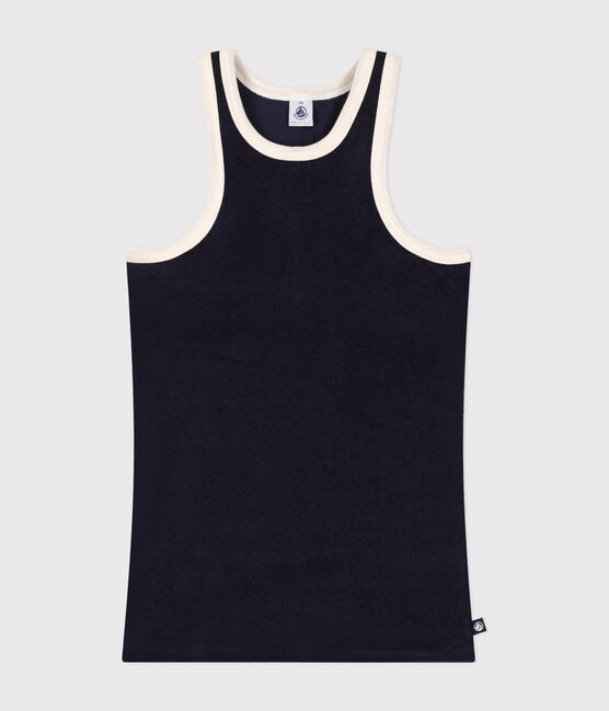 Damen-Tanktop aus Baumwoll-Frottee blau SMOKING