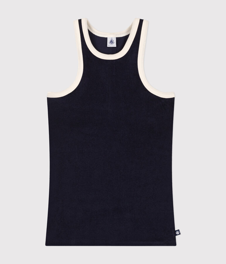 Damen-Tanktop aus Baumwoll-Frottee blau