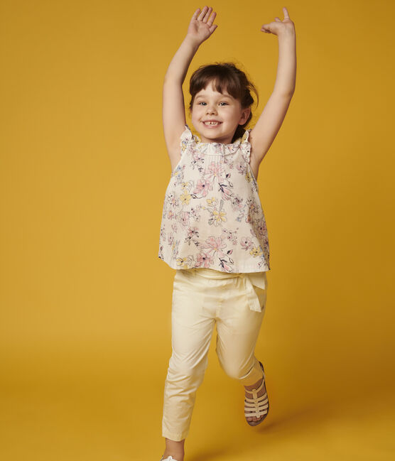 Kinderhose aus Sergestoff für Mädchen gelb CITRONEL