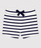 Baby-Shorts aus dickem Bio-Jersey weiss MARSHMALLOW/blau SMOKING