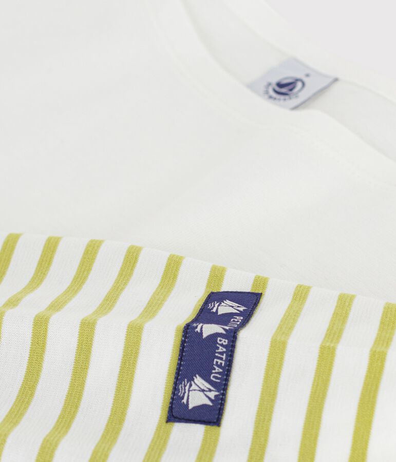 Damen-Shirt Marini&egrave;re aus Baumwolle mit Streifen gr&uuml;n/gr&uuml;n