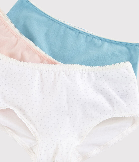 3er-Set Shortys aus Bio-Baumwolle und Elastan mit Tupfen für Mädchen variante 1