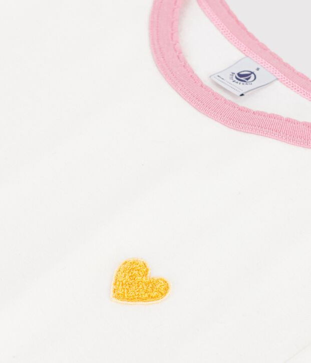 Kurz&auml;rmeliges Damen T-Shirt aus einfarbiger Baumwolle weiss