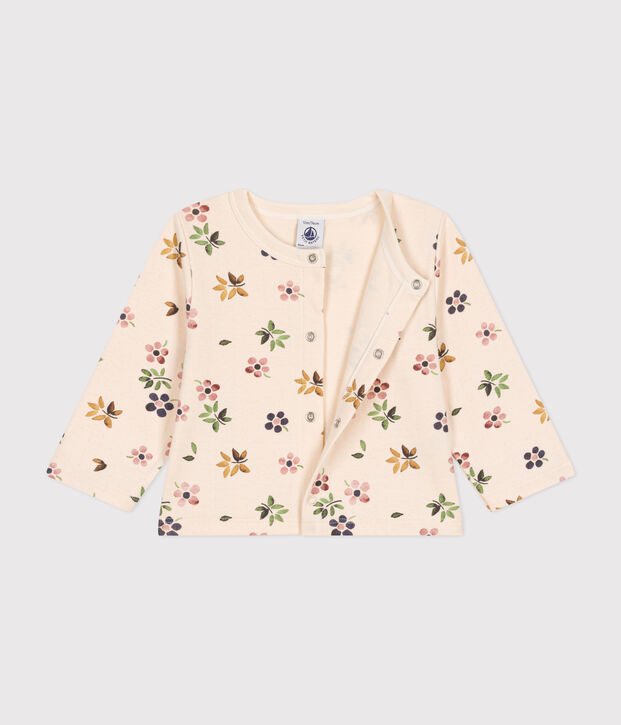 Baby-Cardigan aus Doppeljersey naturfarben/vielfarbig