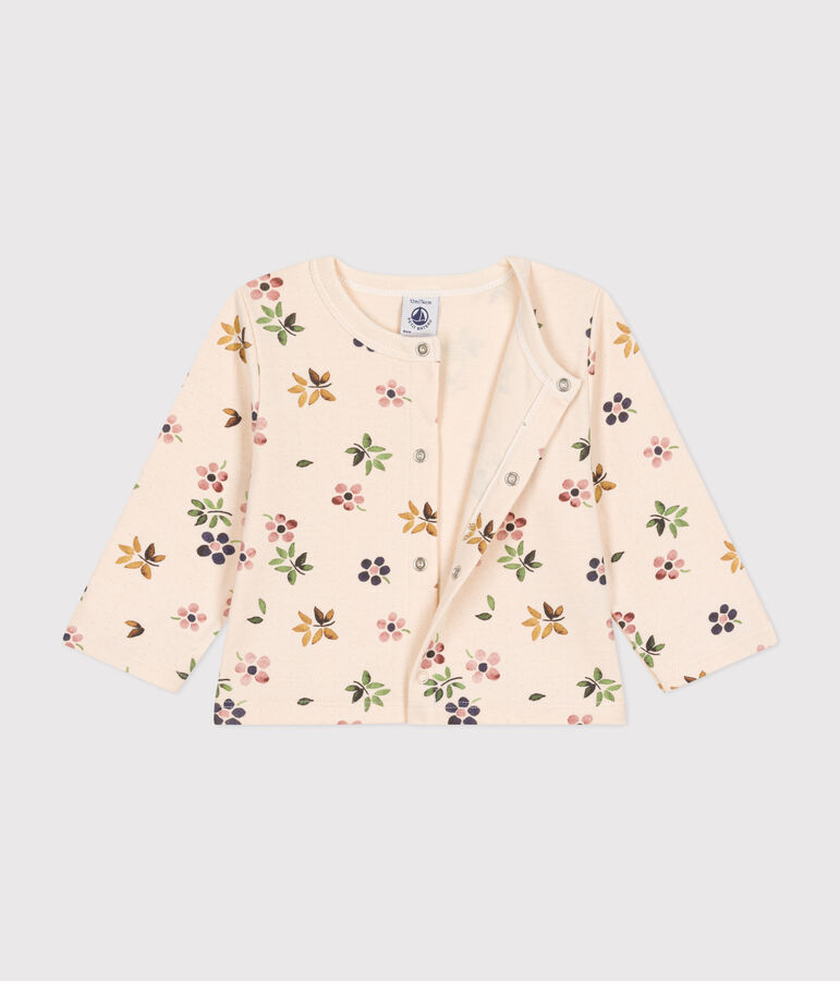 Baby-Cardigan aus Doppeljersey naturfarben/vielfarbig