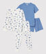 2er-Set Kinderpyjamas aus Baumwolle mit Paris-Motiv/Ringelstreifen für Jungen