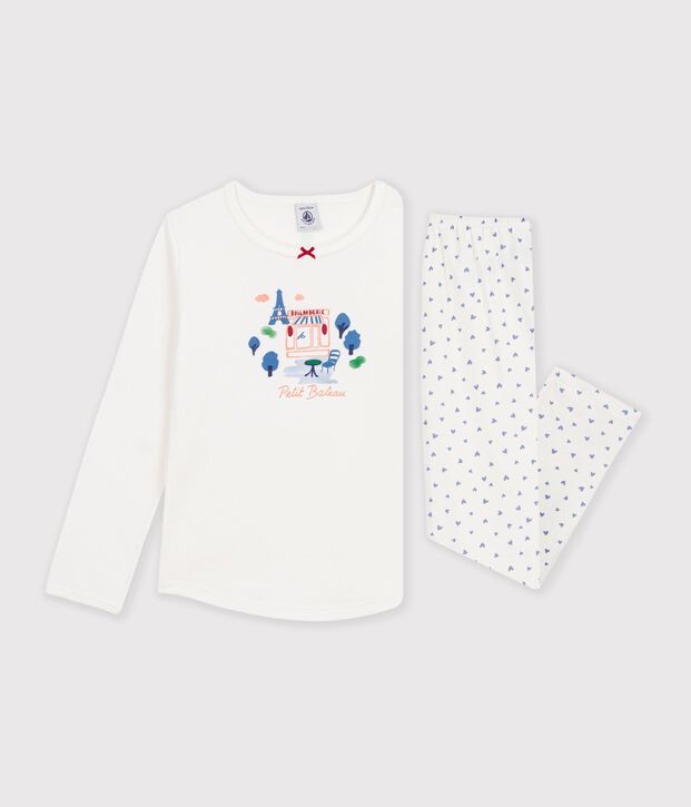 Kinder-Pyjama aus Baumwolle mit Paris-Motiv blau/blau