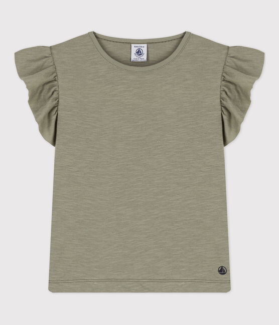 Kurzärmeliges Kinder-T-Shirt aus Baumwolle für Mädchen grün MARECAGE