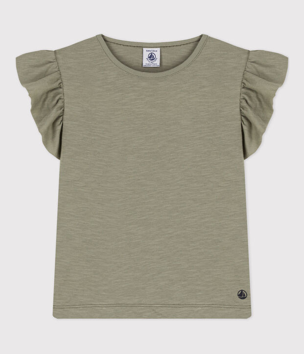 Kurz&auml;rmeliges Kinder-T-Shirt aus Baumwolle f&uuml;r M&auml;dchen gr&uuml;n