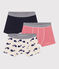 3er-Set Kinder-Boxershorts aus Baumwolle mit Wal-Motiv variante 1