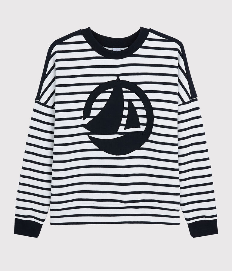 Damen Sweatshirt weiss/blau