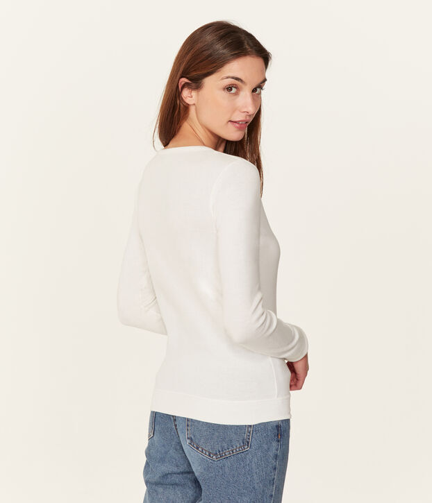 Emblematischer Cardigan f&uuml;r Damen weiss
