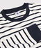 Baumwoll-T-Shirt mit Marinestreifen Damen weiss MARSHMALLOW/blau SMOKING